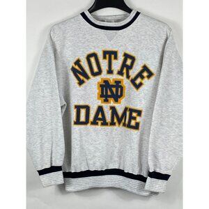 Vintage BAC Premier Notre Dame Pullover Sweatshirt Grey L Made in USA E169